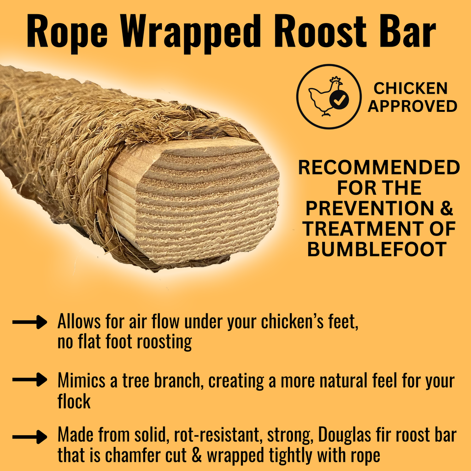 Rope Wrapped Roost Bar – Carolina Coops Flock Shop